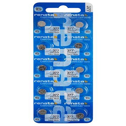 SR626SW Renata 377 Lithium-Knopfzelle (hergestellt in der Schweiz), 10 Stück