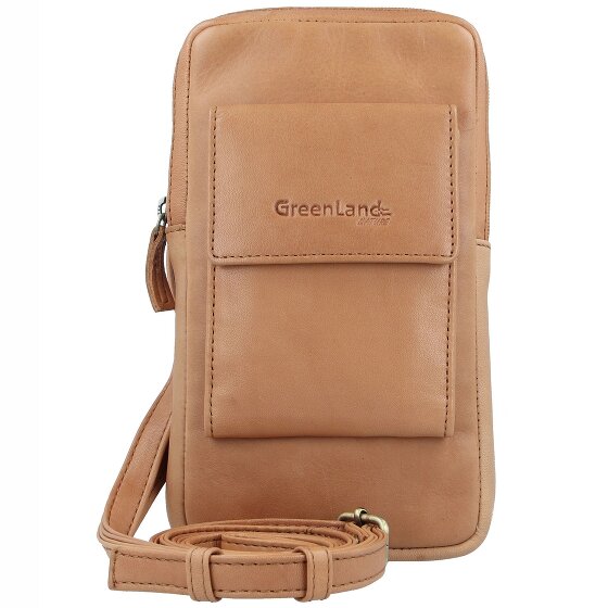 Greenland Nature Nature Soft Handytasche aus 100% Leder, braun, 11 cm x 5 cm x 20 cm