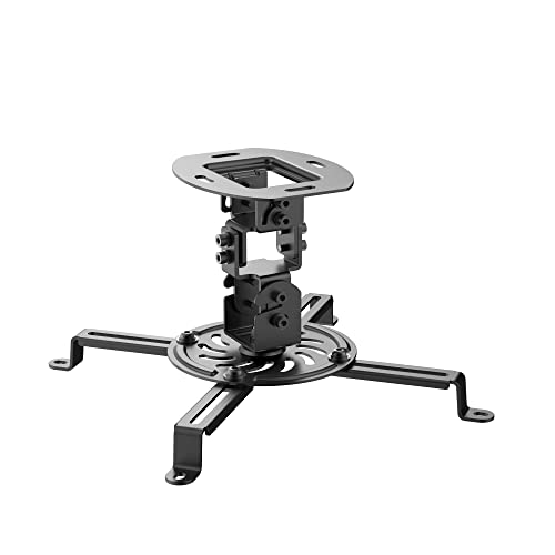 conecto Deckenhalterung für Beamer, neigbar (+/-15°), schwenkbar 360°, drehbar 360°, Deckenabstand 15cm, Traglast max. 13,5kg, universeller Montagebereich 5,4-32 cm, schwarz