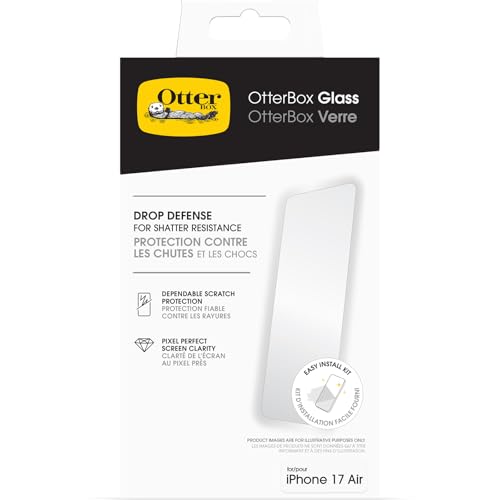 OtterBox Glass Displayschutz für iPhone Air, 9H Hartglas mit bruchsicherem Fallschutz und kratzfester Oberfläche
