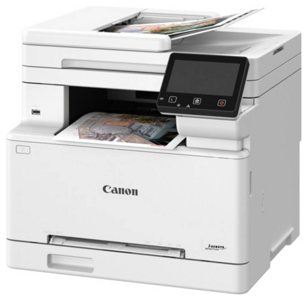 Canon i-SENSYS MF667Cdw, Farblaser Multifunktionsdrucker 4-in-1 mit Duplexdruck, 25 S/min, 12,7 cm Touchscreen, WLAN, LAN