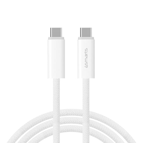 4Smarts USB-C auf USB-C Kabel PremiumCord, 1,5 m, 240 W mit E-Mark-Chip, Weiß, Hochgeschwindigkeits-Datenübertragung 10 Gbps