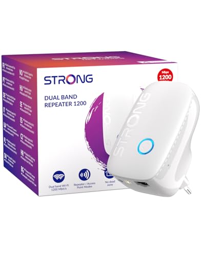 STRONG WiFi Dual Band 1200 Mbps Range Extender, weiß, zur Erweiterung der Wi-Fi-Abdeckung, ideal für Streaming und Home Office