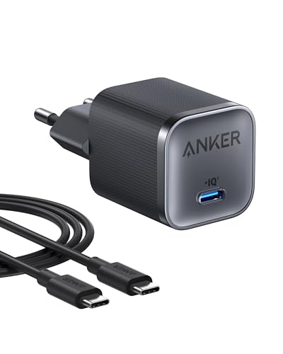 Anker Nano 45W USB C Ladegerät, kompakter Netzteil mit ActiveShield-Technologie, inklusive 1,8m USB-C Kabel, schnellladefähig für iPhone 17/Pro Max, MacBook und Samsung Galaxy S25 Ultra