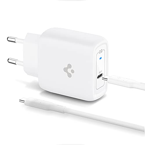 Spigen ArcStation Pro USB C Typ Schnellladegerät, GaN 45W PD 25W PPS Super Fast Wall Charger für Galaxy S23 Ultra Plus Z Fold Flip 5 4 S22 S21 S20 Note 20 Pixel 6 Pro iPad MacBook (Kabel Inbegriffen)