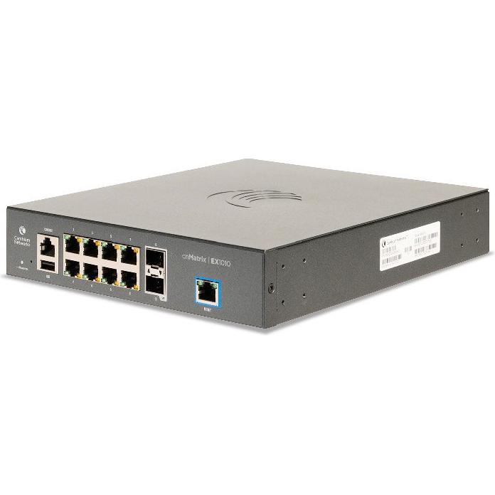 Cambium Networks cnMatrix EX1010, Intelligenter Ethernet Switch mit 8 Ports (1 Gbps) und 2 SFP für Glasfaseranbindung
