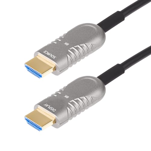 StarTech.com 15,2m Optisches HDMI Kabel AOC, Plenum-eingestuft, 8K 60Hz, Ultra High Speed HDMI 2.1, Schwarz