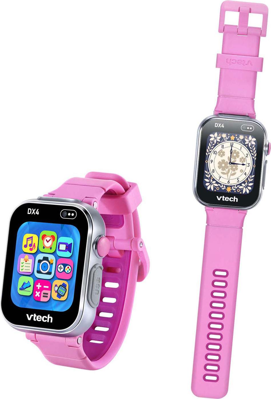 VTech KidiZoom Smartwatch DX4, rosa Kinder-Smartwatch mit Kamera und Wasserschutz, 5 Jahre, Niederländisch