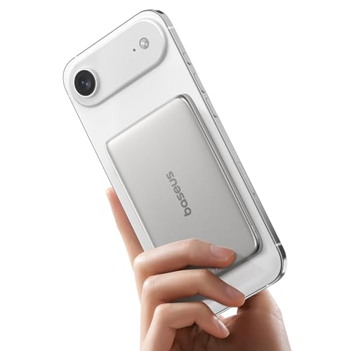 Baseus PicoGo AM41, 20W Magnetic Powerbank 5000mAh in Grey, ultraslim mit MagSafe Halterung und Pass-Through-Funktion