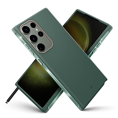 CYRILL von Spigen UltraColor kompatibel mit Samsung Galaxy S23 Ultra, [Staubfrei] Premium Soft TPU Schutzhülle Green grün (2023) - Kale