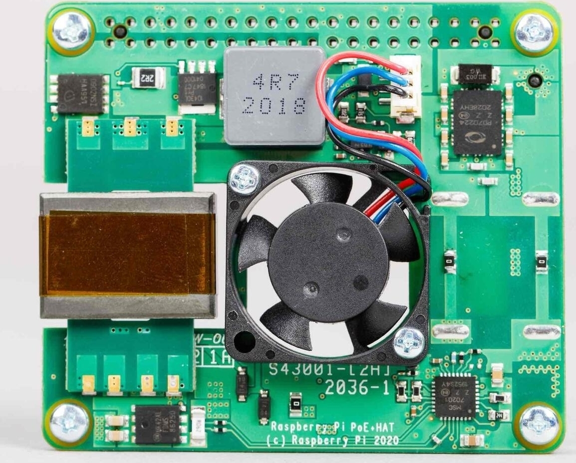 Raspberry Pi PoE+ Hat für Raspberry Pi 3B+ und Pi 4, Power-over-Ethernet Adapter
