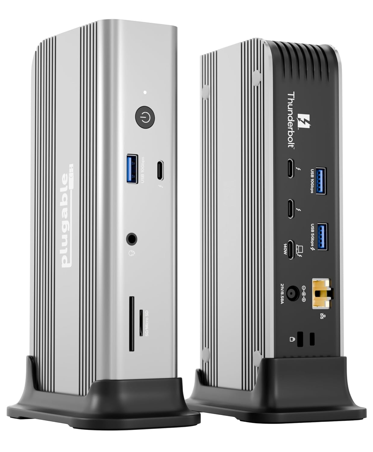 Plugable TBT-UDT3 Thunderbolt 5 Dockingstation, 11-in-1, Dual 8K 120Hz, 140W Ladeleistung, Mac & Windows kompatibel