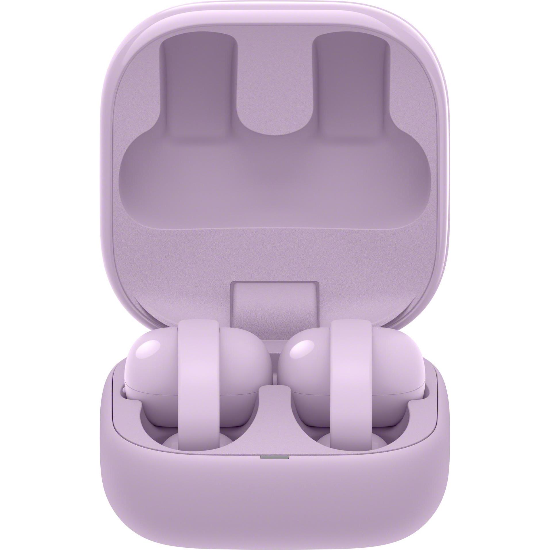Sony LinkBuds Clip, Kabellose Kopfhörer mit 9 h Akkulaufzeit, violett, KI-Rauschunterdrückung und anpassbarem Sound