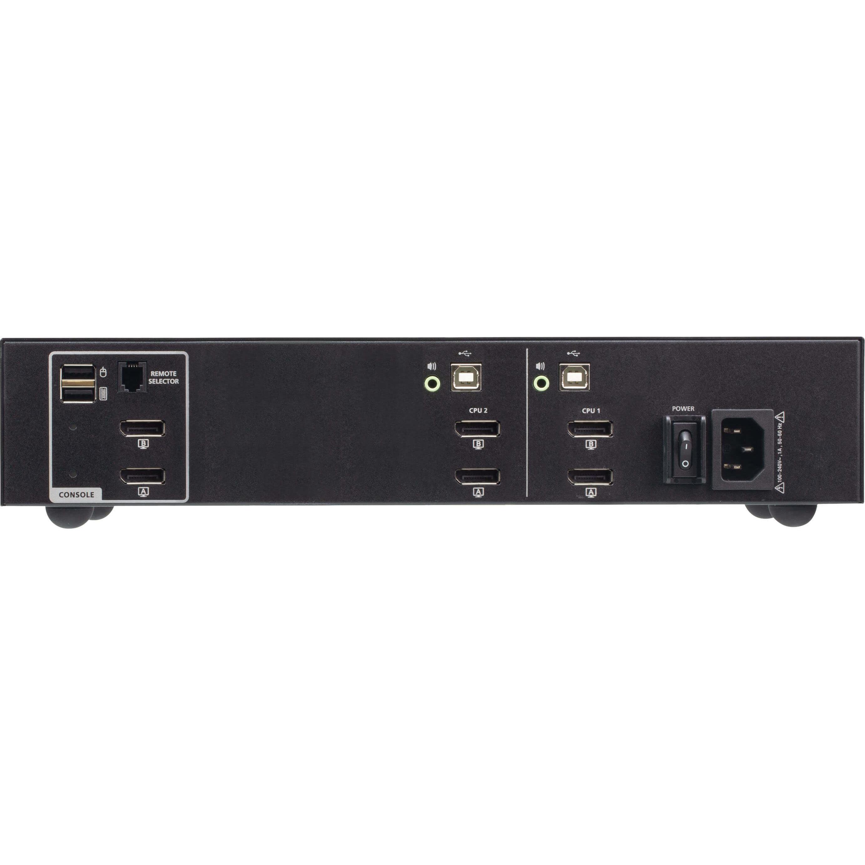 Aten CS1142DP4-AT-G 2-Port USB - DP Dual Display Secure KVM Switch, Zertifiziert nach PSD PP v4.0, Schwarz