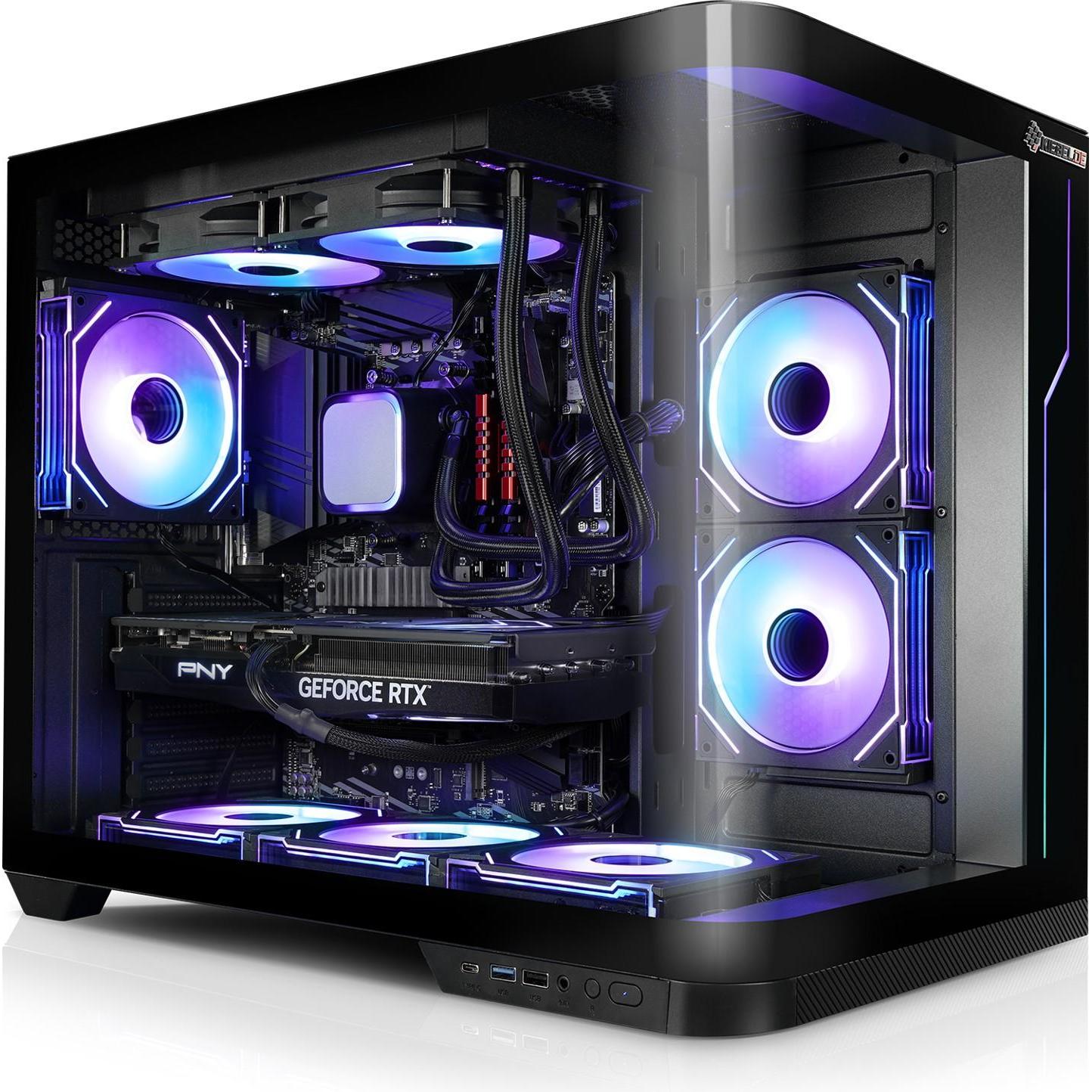 Kiebel PNY Elite Plus, Gaming PC mit AMD Ryzen 7 7800X3D, 32 GB RAM, 1000 GB SSD und GeForce RTX 5070, Schwarz