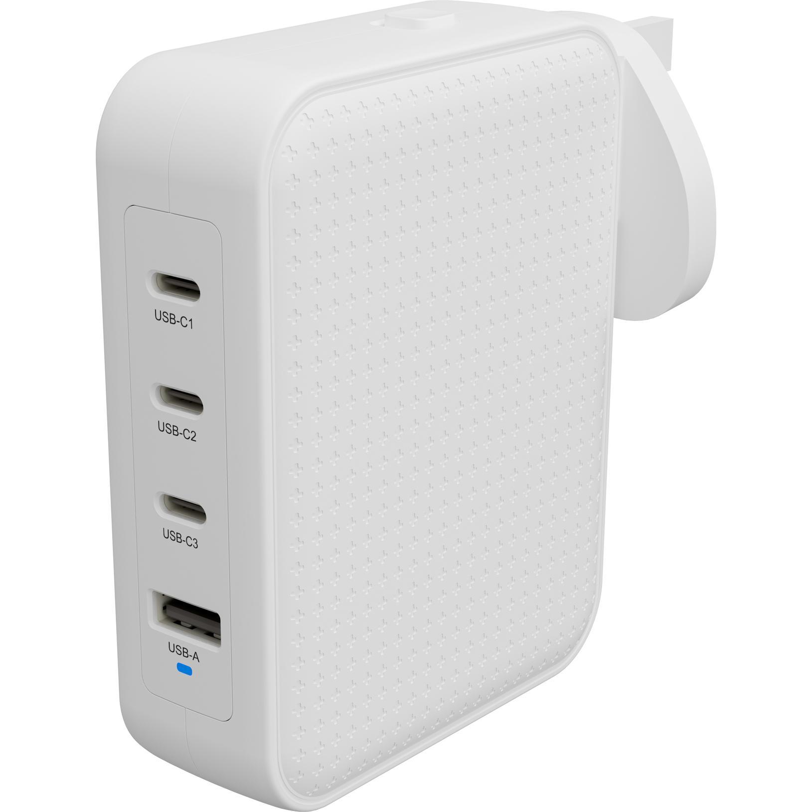 Targus HyperJuice 145W GaN Charger, USB-Ladegerät mit 4 Anschlüssen, Schnellladen, Schwarz