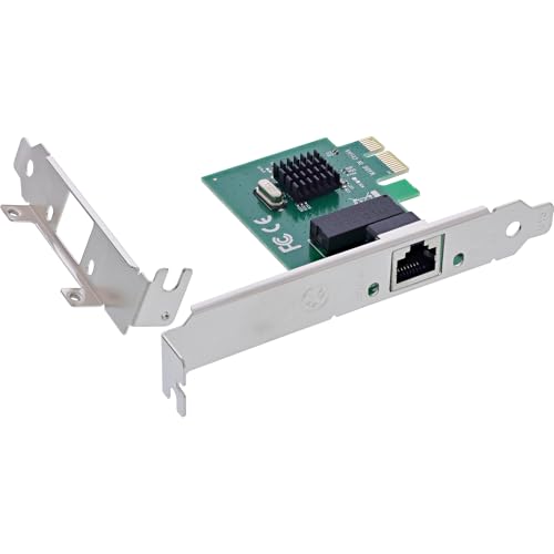 InLine® Gigabit Netzwerkkarte PCIe x1, 1x RJ45 1Gb/s, Realtek RTL8111H, Low Profile für Desktop-PCs, Windows/Linux/macOS, 51125M