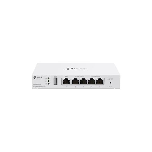 TP-Link Festa FR205 Gigabit VPN Gateway, ohne WiFi, 5× Gigabit-Ports, 1× USB WAN-Port, unterstützt IPSec, PPTP, L2TP und OpenVPN, Kostenlose Cloud-Verwaltung, Business-Level-Qualität