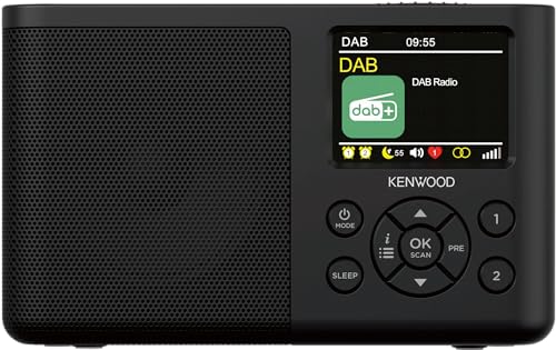 Kenwood CR-M33DAB-B - Tragbares DAB+ Radio mit Bluetooth, integriertem Li-Ion Akku & 6,1cm Farbdisplay, Schwarz