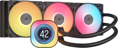 Corsair iCUE LINK Titan 360 RX LCD CPU-Flüssigkeitskühler – 360mm AIO – FlowDrive-Kühl-Engine – RGB-Lüfter – iCUE LINK-System-Hub Inbegriffen – Schwarz