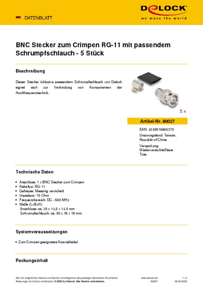 Delock 64085 USB 3.2 Gen 1-Hub, Adapter für 4K HDMI und VGA, schwarz