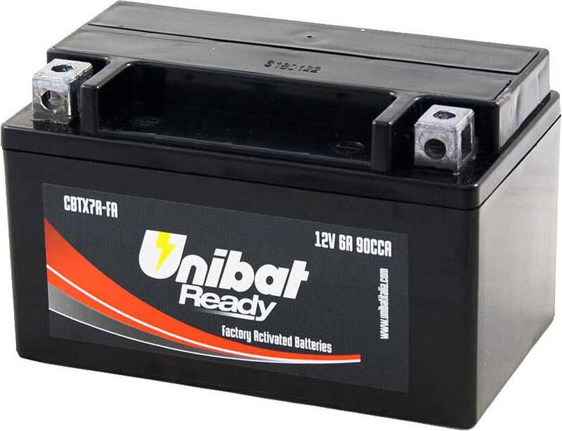 Unibat CTBX7A, Blei-Kalzium Batterie mit 90 Ampere und 6 AH-Kapazität, wartungsfrei, 12 Volt, 150 x 87 x 94 mm