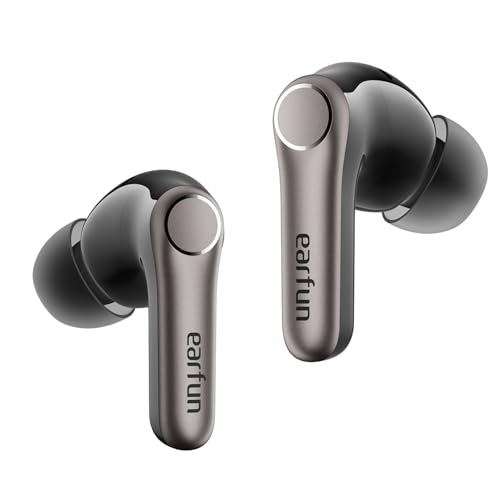 EarFun Air Pro 4+ Bluetooth Kopfhörer, Noise Cancelling, Hi-Res Audio, 54 Std. Akku, Multipoint, IP55, schwarz