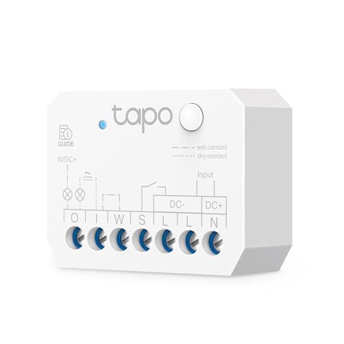 Tapo S110E - WLAN und Bluetooth Smart Relaisschalter, 1 Kanal, 10A, Trocken-/Nasskontakt, Energieerfassung, Alexa & Google Home kompatibel, kompakte Bauweise