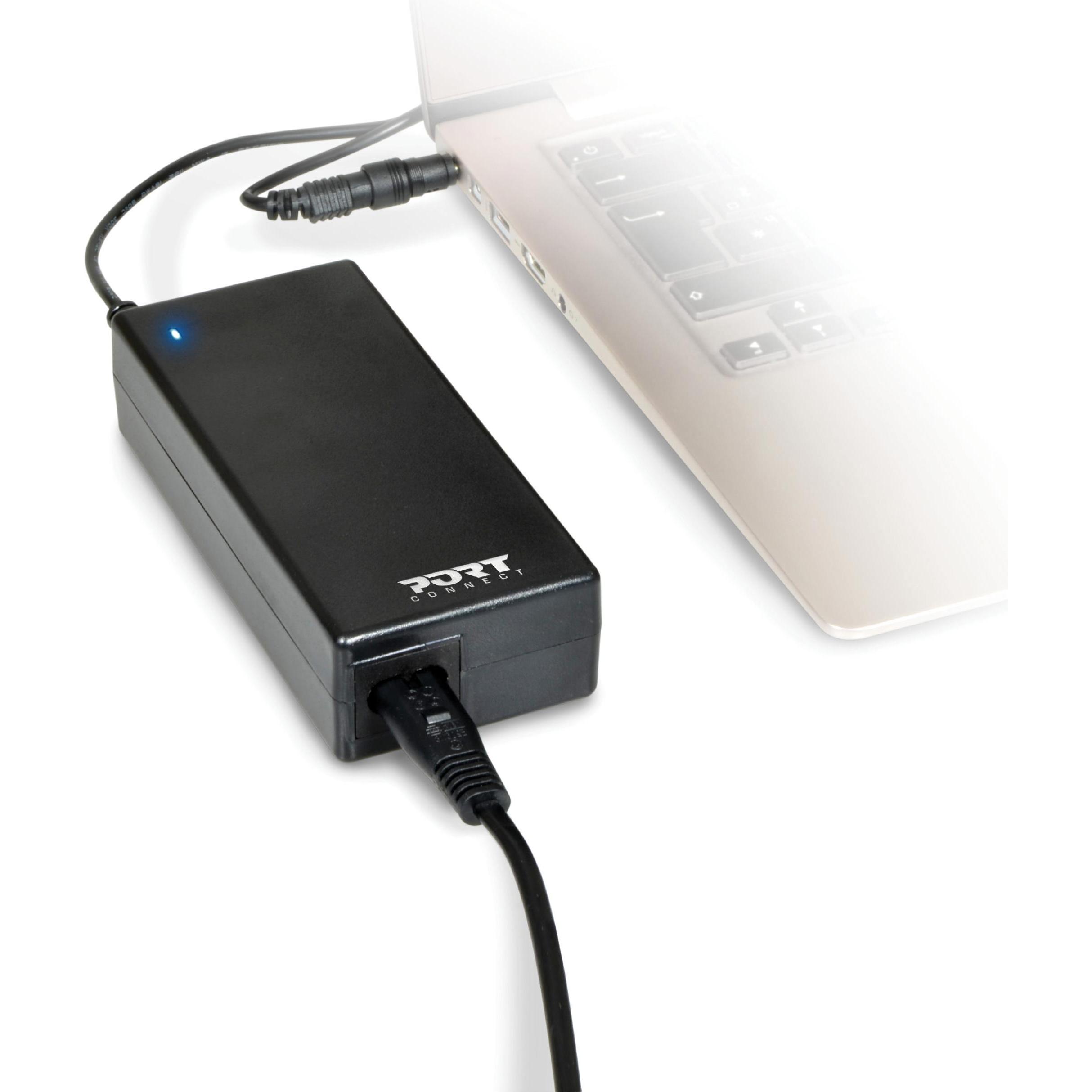 Port Designs HP Power Adapter (90 W), Notebook Netzteil mit Überhitzungsschutz, Schwarz