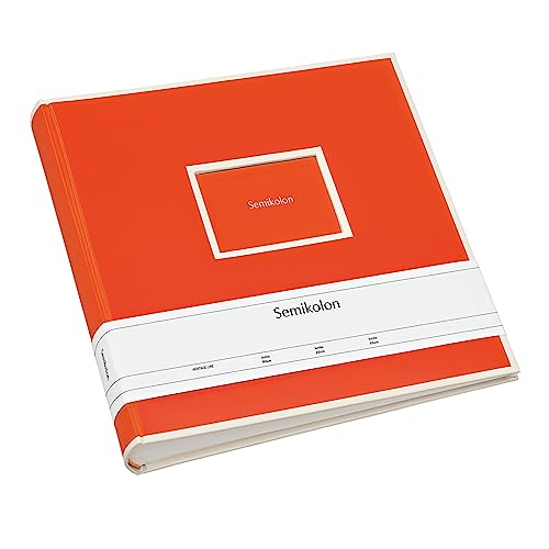 Semikolon 351105 Jumbo Album – 30x30 cm, 100 Seiten cremefarben, für 10x15 Fotos, mit Pergaminpapier – orange orange - Preisvergleich