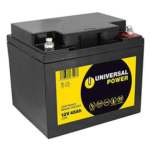 Universal Power AGM UPS12-45, 12V 45Ah wartungsfreier AGM Akku für USV-Anlagen und Notstromversorgung