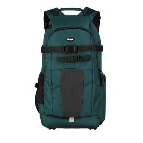 Rollei Fotoliner Ocean L, Schultertasche aus recyceltem Material für Kameras, petrol