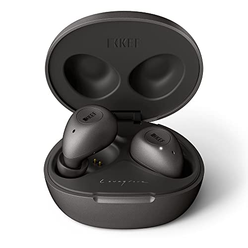 KEF MU3 Noise Cancelling True Wireless Earphones (Bluetooth 5.0, Spritzwasser geschützt, 9+15h Betriebszeit), anthrazit