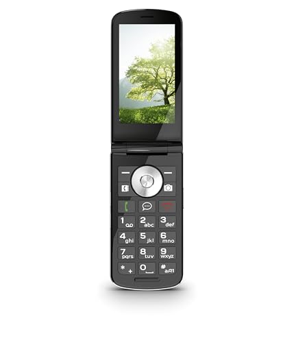 Emporia TOUCHsmart.3 New Edition, 4G Handy für Senioren mit dedizierter WhatsApp-Taste, 3.25" Farbdisplay und Ladestation, Schwarz