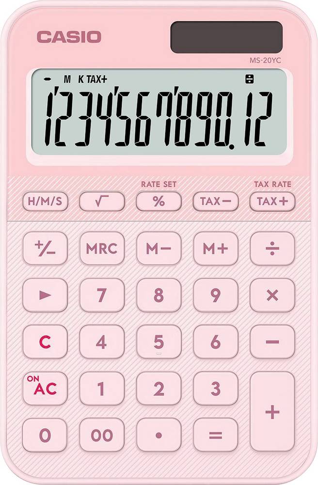 Casio Taschenrechner, hellrosa, kompaktes Design 101 x 18 x 154.5mm