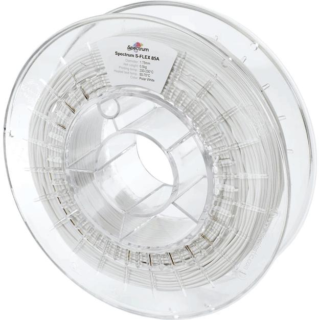 Spectrum TPU S-Flex 85A, 3D Filament für flexible Drucke, Weiß, 0.5kg, 1.75mm