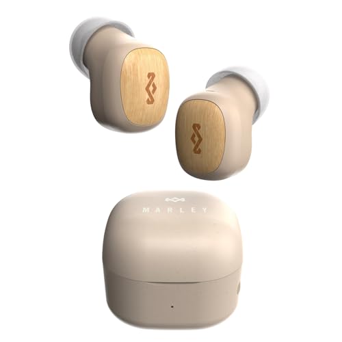 House of Marley Jamaica Mini TWS, Drahtlose In-Ear-Kopfhörer aus nachhaltigen Materialien, Cream, mit 30 Stunden Akkulaufzeit und Touch-Bedienung
