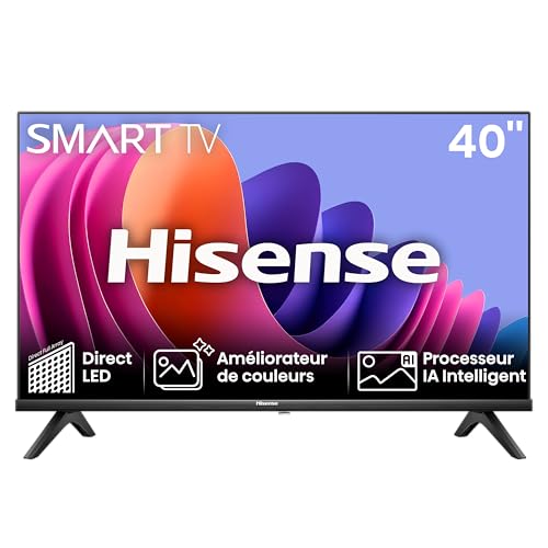 Hisense 40A4N, 40 Zoll 4K LED Smart TV mit VIDAA U6, rahmenlosem Design und DTS HD Audio