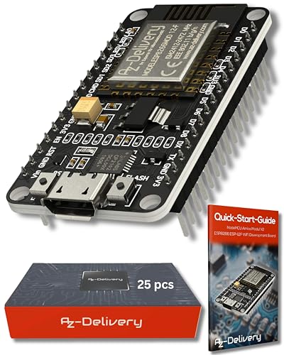 AZDelivery 25 x NodeMCU Amica Modul V2 ESP8266 ESP-12F WiFi Development Board - CP2102 kompatibel mit Arduino - inkl. Installationsanleitung E-Book