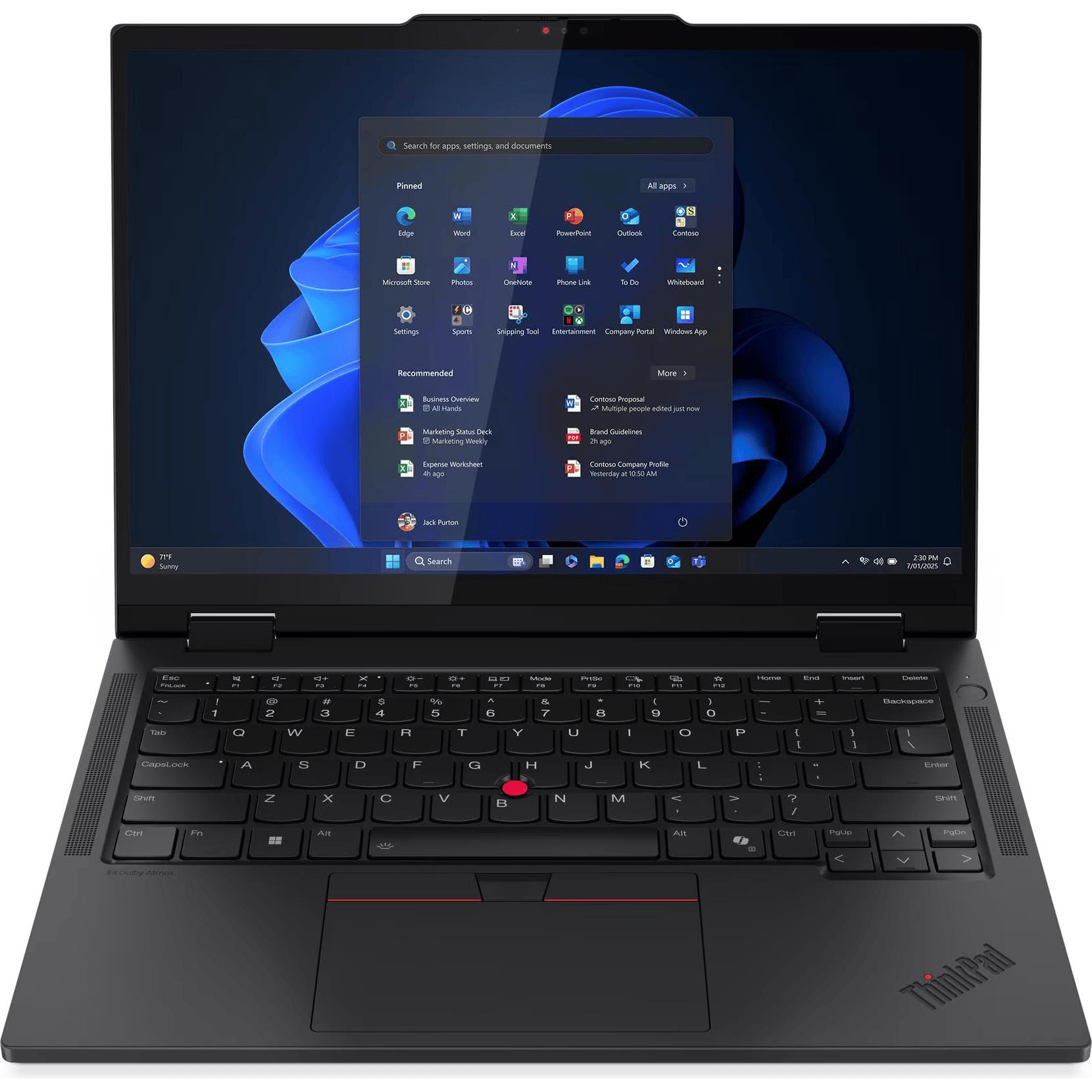 Lenovo ThinkPad T14s 2-in-1 Gen 1, 14" WUXGA Notebook mit Intel Core Ultra 5, 16 GB RAM, 512 GB SSD, Kamera-Privacy-Shutter, Schwarz