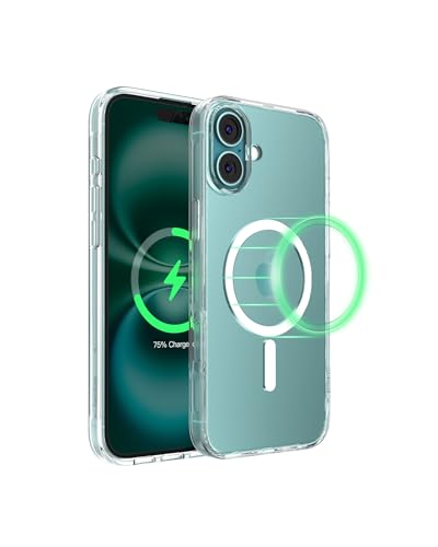 Belkin SheerForce iPhone 16 Plus Hülle, MagSafe-kompatible Schutzhülle mit kratzfester Beschichtung, transparent und stoßfest