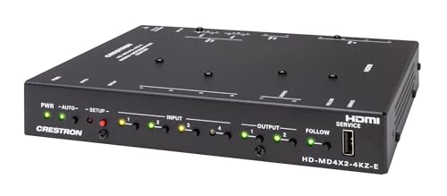 Crestron HD-MD4X2-4KZ-E 4x2 4K60 4:4:4 HDR AV Switcher mit HDMI 2.0, automatischer Umschaltung, EDID-Verwaltung und HDCP 2.3-Konformität