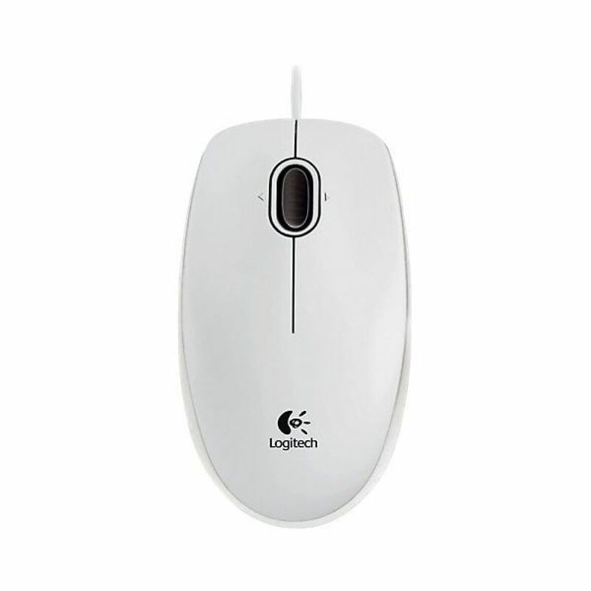 Logitech B100 Maus mit Kabel, USB-Anschluss, 800 DPI Optischer Sensor, 3 Tasten, Für Links- und Rechtshänder, PC-Mac - weiß