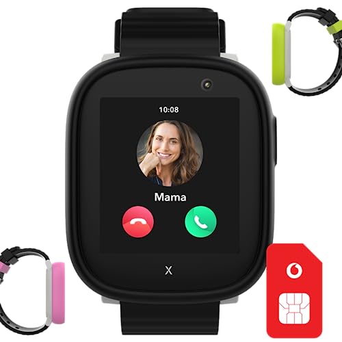 Vodafone Xplora X6 Play Smartwatch für Kinder | Back-to-School Paket Tarif (3 Mon. kostenlos) + 50€ Amazon-Gutschein nach SIM-Registrierung | Anrufe, SOS-Knopf, GPS, Kamera | Loops in Pink + Grün