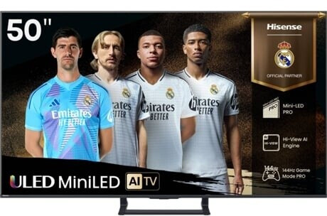 Hisense 50E8Q ULED Mini LED TV, 50 Zoll, 144Hz Game Mode PRO, 4K UHD, HDMI 2.1, WLAN & Bluetooth