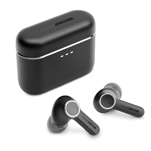 Cambridge Audio Melomania A100, In-Ear True Wireless Kopfhörer mit adaptiver aktiver Geräuschunterdrückung, aptX Lossless Bluetooth, bis zu 39 Stunden Akkulaufzeit, Schwarz