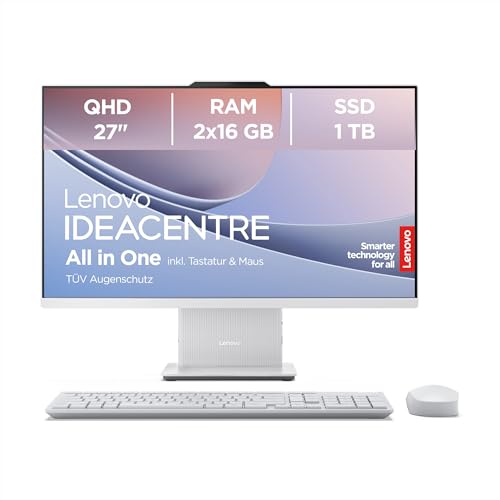 Lenovo IdeaCentre AIO 27IRH9, All-in-One-PC mit 27" QHD Display, Intel Core i7-240H, 32GB RAM, 1TB SSD, Intel Grafik, Win11 Home, QWERTZ, grau, inkl. Tastatur & Maus, 3 Monate Premium Care