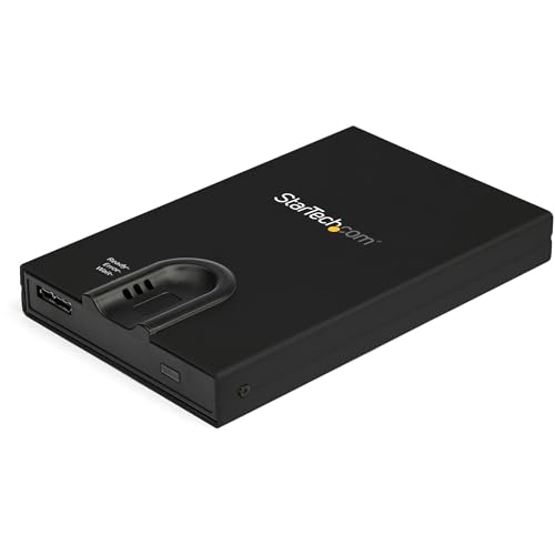 StarTech.com Externes Festplattengehäuse (verschlüsselt, Zugriff per Fingerabdruck, USB 3.0, 2,5 Zoll SATA) in Schwarz