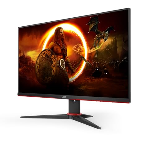 AOC Gaming 24G2SPAE 24 Zoll FHD Monitor, 165 Hz, 1 ms MPRT, FreeSync, G-Sync Compatible, Lautsprecher schwarz/rot