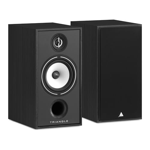 TRIANGLE BOREA BR04, Hi-Fi-Regallautsprecher mit 110W Leistung, 90 dB Wirkungsgrad, Schwarz (Paar)